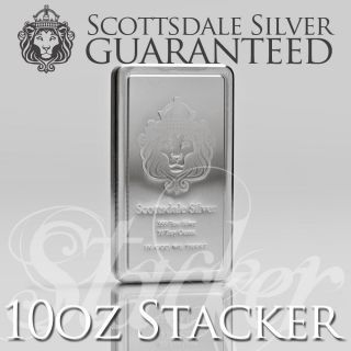 (2) 10 Oz Scottsdale Stacker® Silver Bar - Twenty Troy Oz.  999 Silver Bullion photo