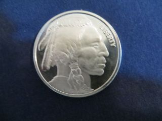 Indian Head And Buffalo One Ounce.  999 Silver photo