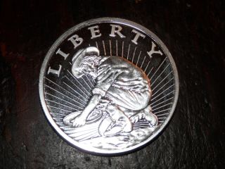 Liberty - Bear - 1 - Oz. .  999 Fine Silver Round photo