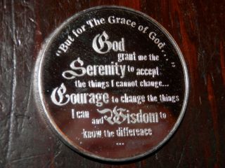Serenity Prayer - 1 - Oz. .  999 Fine Silver Round Proof - Like Alcoholics Anonymous photo