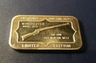 Winchester Model1873 - 1973.  999 Silver Bar Belford Very Rare photo