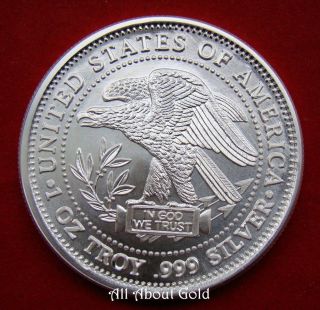Solid Silver Round 1 Troy Oz Nwt Pan American Eagle.  999 Silver Trade Unit Bu photo