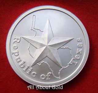 Solid Silver Round 1 Troy Oz Republic Of Texas Lone Star Alamo Jacinto.  999 Bu photo