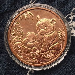 1 Oz U.  S.  A.  American Copper Pandas Obverse Eagle Reverse Coin In Airtite photo