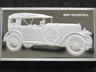 1924 Vauxhall Oe - Type Automobile Silver Art Bar 2 Troy Oz Franklin A0102 photo