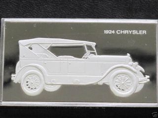 1924 Chrysler Six Automobile Silver Art Bar 2 Troy Oz Franklin A0130 photo