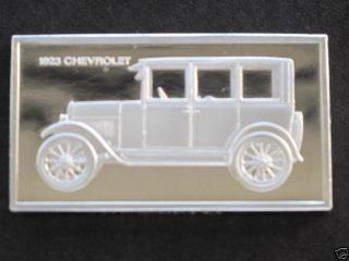 1923 Chevrolet Superior Automobile Silver Art Bar 2 Troy Oz Franklin A0155 photo