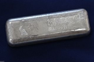 Golden Analytical & Refining Colorado 10 Ounce Silver Ingot With Assay E2101 photo