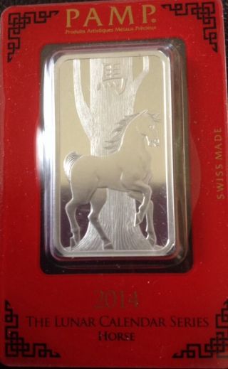 1 Oz Pamp Suisse Silver Bar Year Of The Horse photo