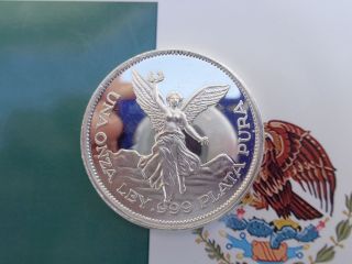 1 Oz.  1987 Viva Mexico Silver Round.  999 Fine Silver photo