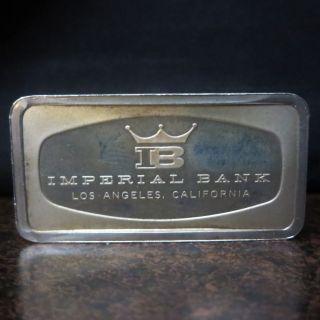 Imperial Bank Solid Sterling Silver Bar - Franklin Issued - photo