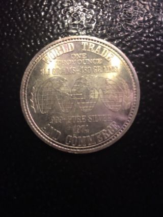 1974 World Trade And Commerce.  999 Fine 1 Oz Silver Round Coin photo