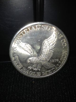 1974.  999 Troy Oz The Eagle Medallion Coin - Great Detail photo