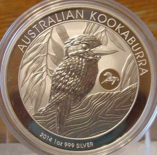 2014 Kookaburra 1 Oz Australian Silver Coin Lunar Horse Privy.  999 Silver photo