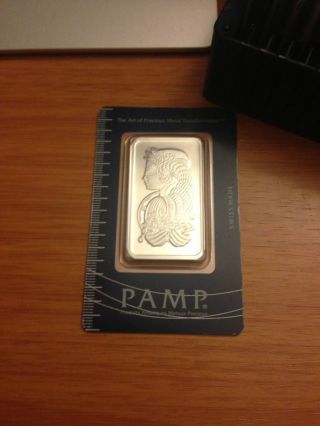 Pamp Suisse One Troy Ounce Pure Silver.  999 Bar In Assay 2nd Day photo