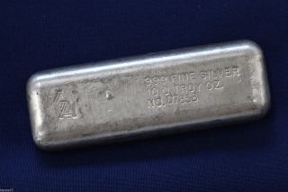 Golden Analytical & Refining Colorado 10 Ounce Silver Ingot With Assay E2107 photo