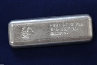 Golden Analytical & Refining Colorado 10 Ounce Silver Ingot With Assay E2109 photo