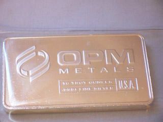 Opm Fine Silver Bar.  999+ Ten (10) Troy Ounces.  U.  S.  A. . photo