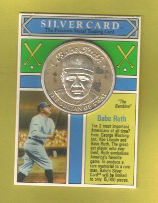 Babe Ruth 1 Oz.  Silver 1992 Limited Edition 
