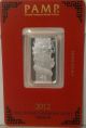 2012 Year Of The Dragon - Pamp Suisse - In Assay - 10 Grams Of.  9999 Pure Silver Silver photo 1