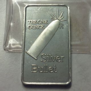 1 One Troy Oz -.  999 Fine Silver Bar Silver Bullet Bullion Bullet photo
