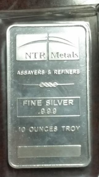 10 Oz.  999 Fine Silver Bar (ntr Metals) Factory photo