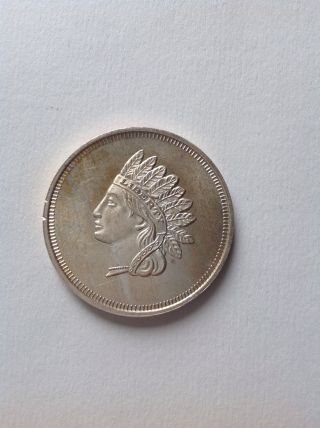 Silver Bullion Round,  1 Troy Oz.  Liberty Indian Head, .  999 Fine,  Nr, photo