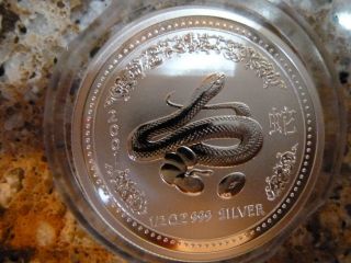 2001royal Australian Lunar Year Series 1/2 Oz.  999 Silver Half Dollar Snake photo