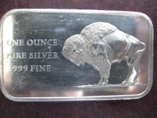 1976 Bicentennial Buffalo Silver 1 Oz.  999 Silver Art Bar Nr photo