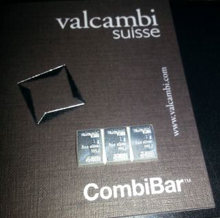 Valcambi Suisse 3 - 1 Gram Connected Silver Bar photo