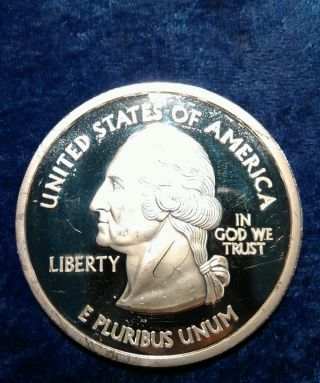 Rare U.  S.  Statehood Quarters Commemorative 1/4 Pound.  999 Silver Art Round photo