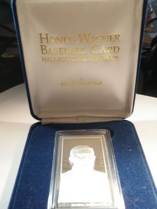 Honus Wagner Peidmont Cigarette Half Pound.  999 Silver Trading Card photo