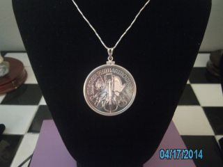 Pure Sterling Silver Necklace With 2013 Vienna Philharmonic Silver Coin Bu Type photo