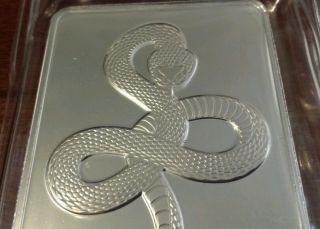 10 Oz.  Silver Bar Ntr Metals 2013 Year Of The Snake.  999 Fine - photo