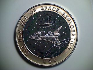 Us Medal,  Space Shuttle - Spacelab 2 Motif 1 Troy Oz Silver Bullion photo