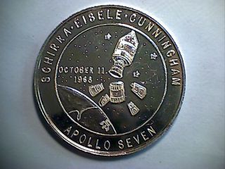 Silver Bullion : Us Space Program,  Apollo 7 Motif,  1oz Pure Silver photo