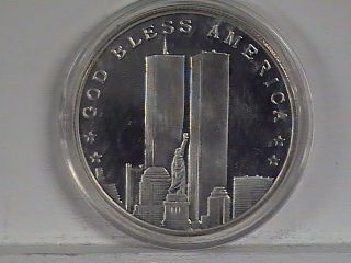 9 - 11 God Bless America Silver Coin.  999 Silver 1 Full Troy Ounce photo