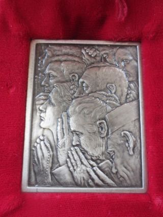 1974 Hamilton Freedom Of Worship.  999 Silver Medal W/ Box photo