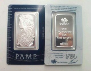 Pamp Suisse Swiss Fortuna 1oz.  999 Silver In Assay photo