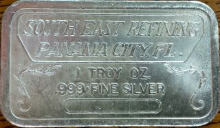 Rare South East Refining Silver Bar 1 Troy Ounce Panama City Florida With Case photo