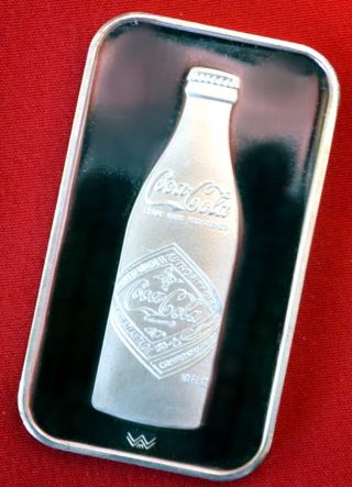 Coca Coke Cola Nashville Tn 1 Oz.  Silver 75th Anniversary Bar photo