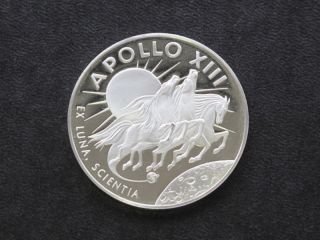 Apollo Xiii Lunar Landing Silver Art Round A7670 photo