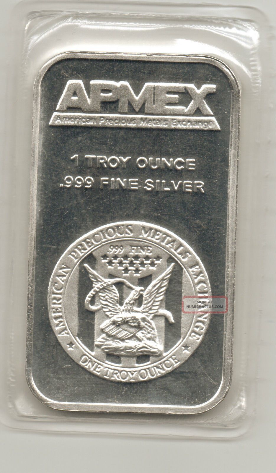 Apmex Traditional Silver Bar 1 Troy Oz. 999 Fine Silver Bar