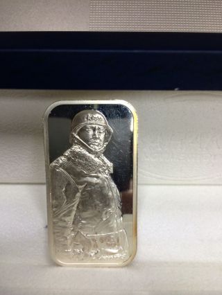 General George S.  Patton Jr.  1 Of 6000 Lim Ed.  1 Troy Ounce.  999 Pure Silver Bar photo