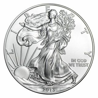 1 Oz 2013 American Eagle Silver Coin 99.  9% Silver photo