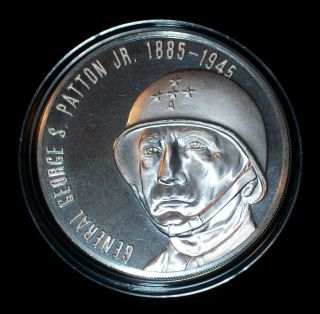 General George Patton Sterling - 1885 - 1945 - Sterling Silver Art Round - 27.  3g photo
