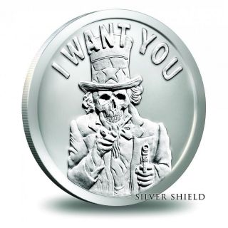 Uncle Slave 1 Oz.  999 Silver Bullet Silver Shield Now In Airtite Sbss photo