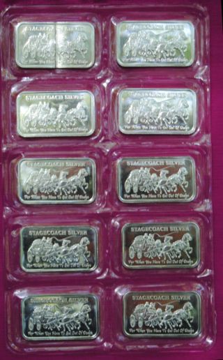 One Stagecoach Silver Bar 1 Ounce Guaranteed 999 Silver photo