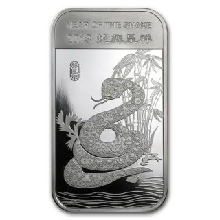 2013 Year Of The Snake 1 Oz Silver Bar.  One Ounce.  China ' S American Eagle photo