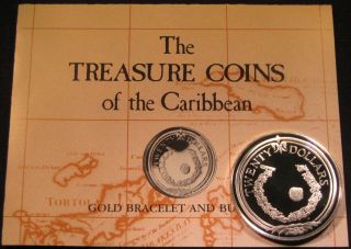 Gold Bracelet Twenty Dollar British Island Silver Round Caribbean Treasure Coin photo